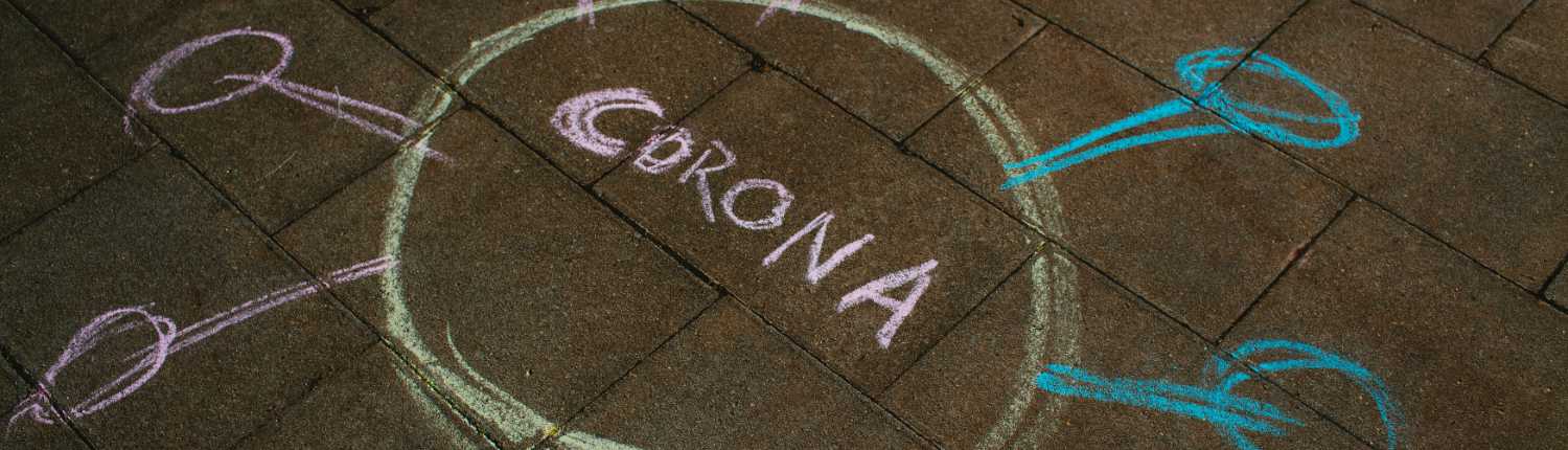 Chalk drawing of CORONA virus