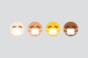 multi-racial Emoji faces with mask